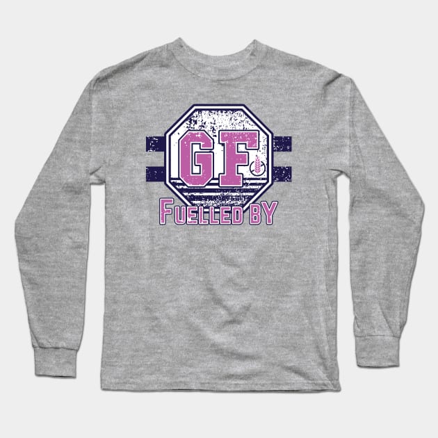 Fuelled by Gluten Free (blue and purple) Long Sleeve T-Shirt by dkdesigns27